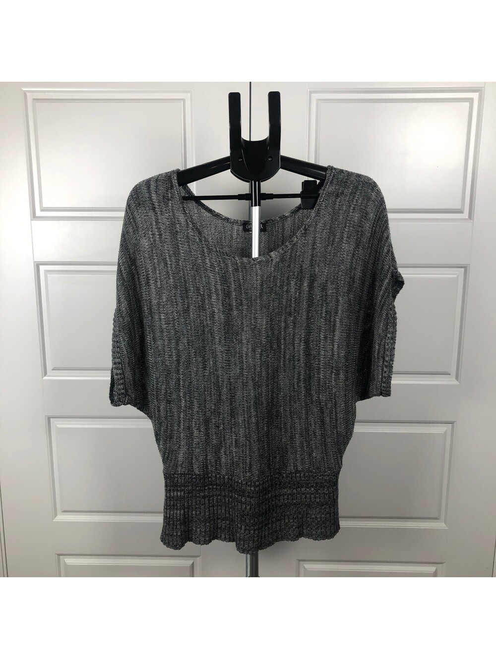 Indie Sleaze Y2K Style Batwing Knit Sweater Gabriel New York Gray 1X